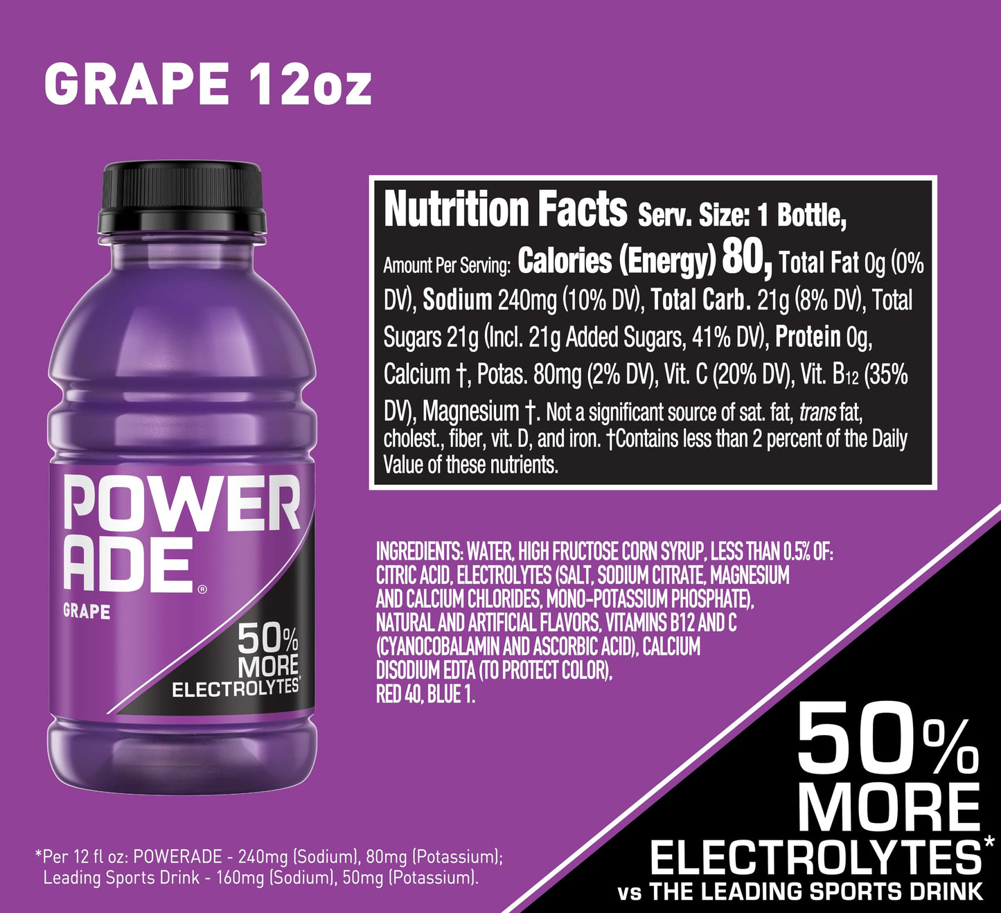 Powerade Fruit Punch, Electrolyte Enhanced Sports Drink, 20 Fl Oz Bottles, 8 Pack