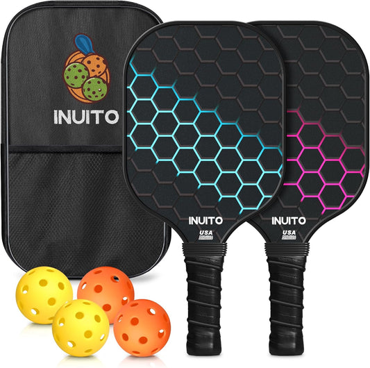 Pickleball Paddles, Pickleball Paddles Set of 2. 16mm Thick Paddle with Pickleball Bag. Large Sweet Spot Pickle Ball Paddle Set for Men Women. Pickleball Racket Set of 2.