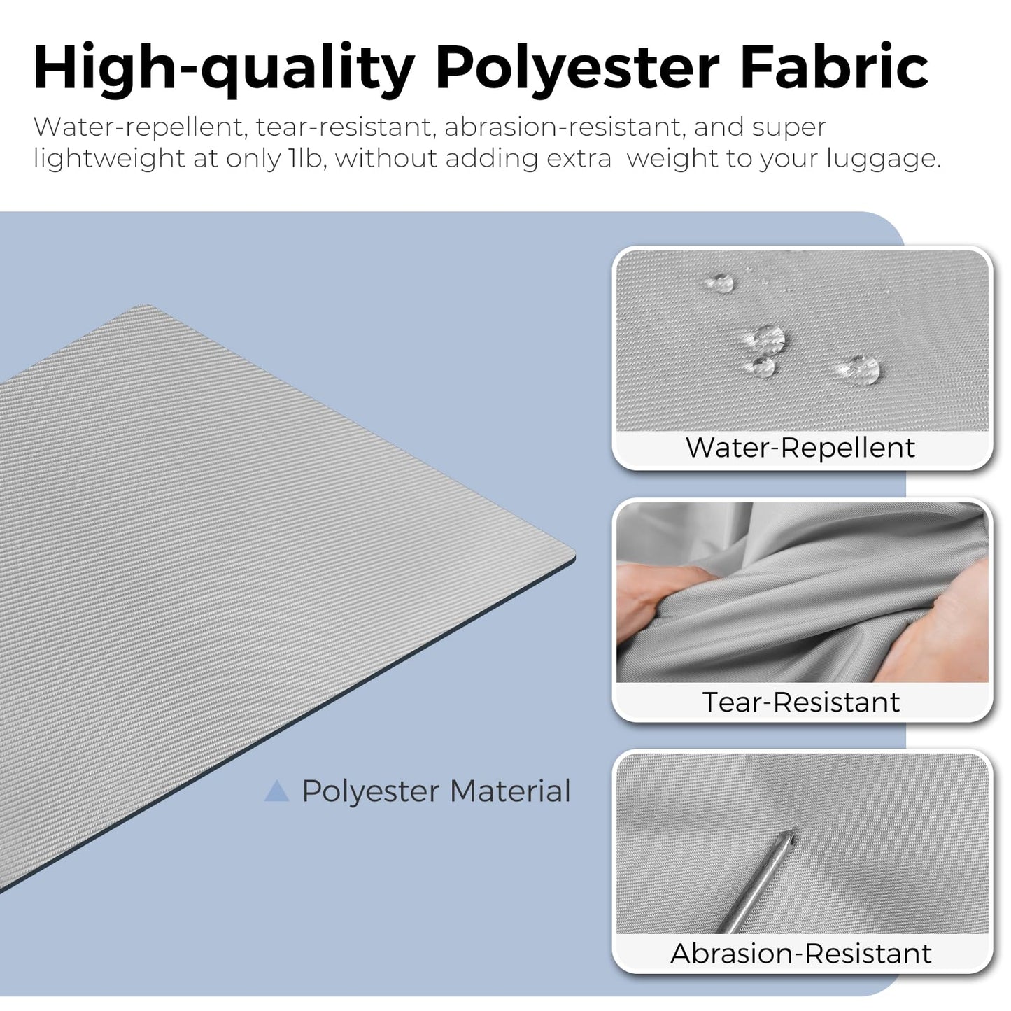 Fmeida 65L Duffle Bag with Shoes Compartment, Foldable Travel Duffel Bags for Men Women, Large Packable Travel Bag Water Repellent & Tear Resistant (Black)