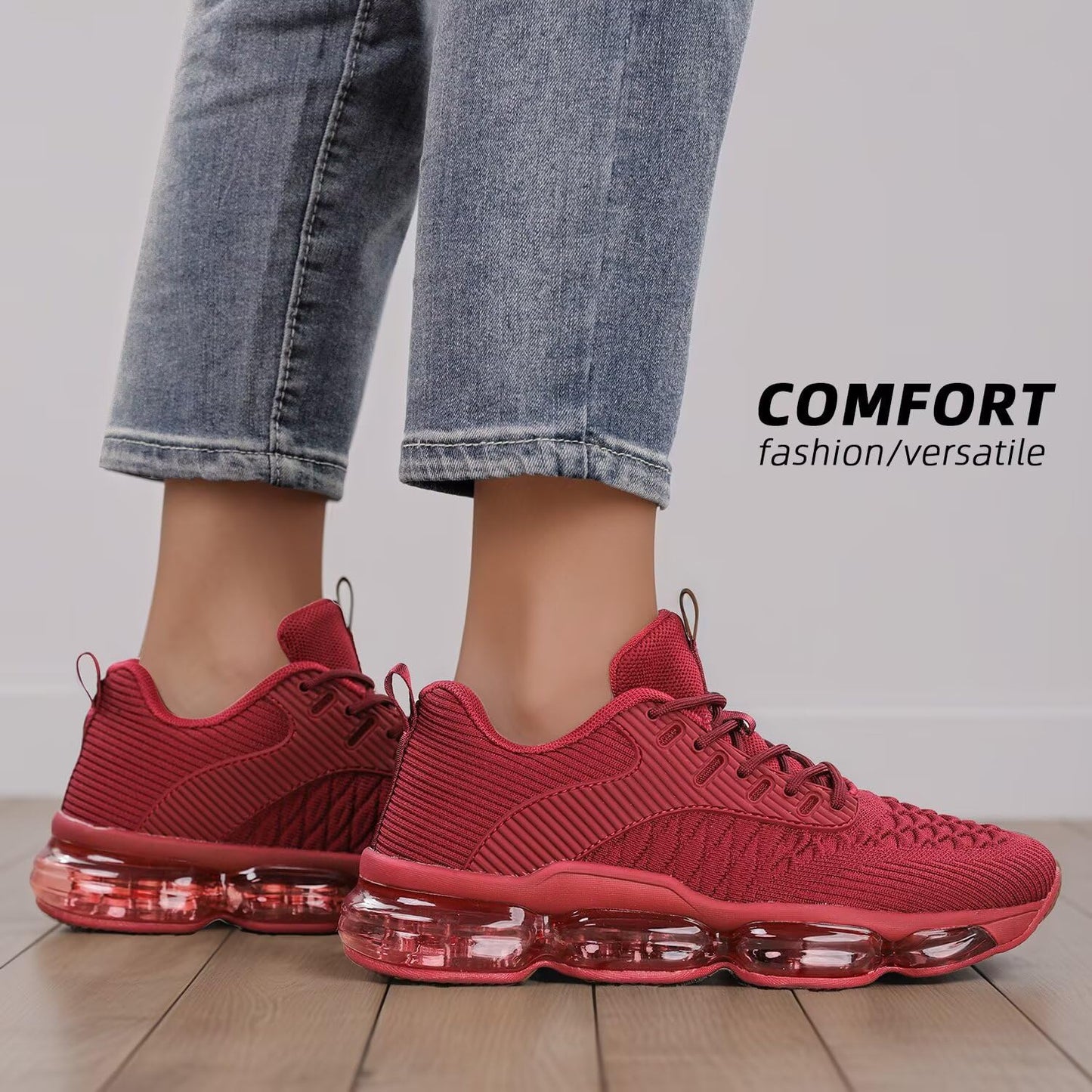 Womens Walking Running Shoes Air Cushion Breathable Fashion Tennis Sneakers Mesh Workout Casual Athletic Sports Gym