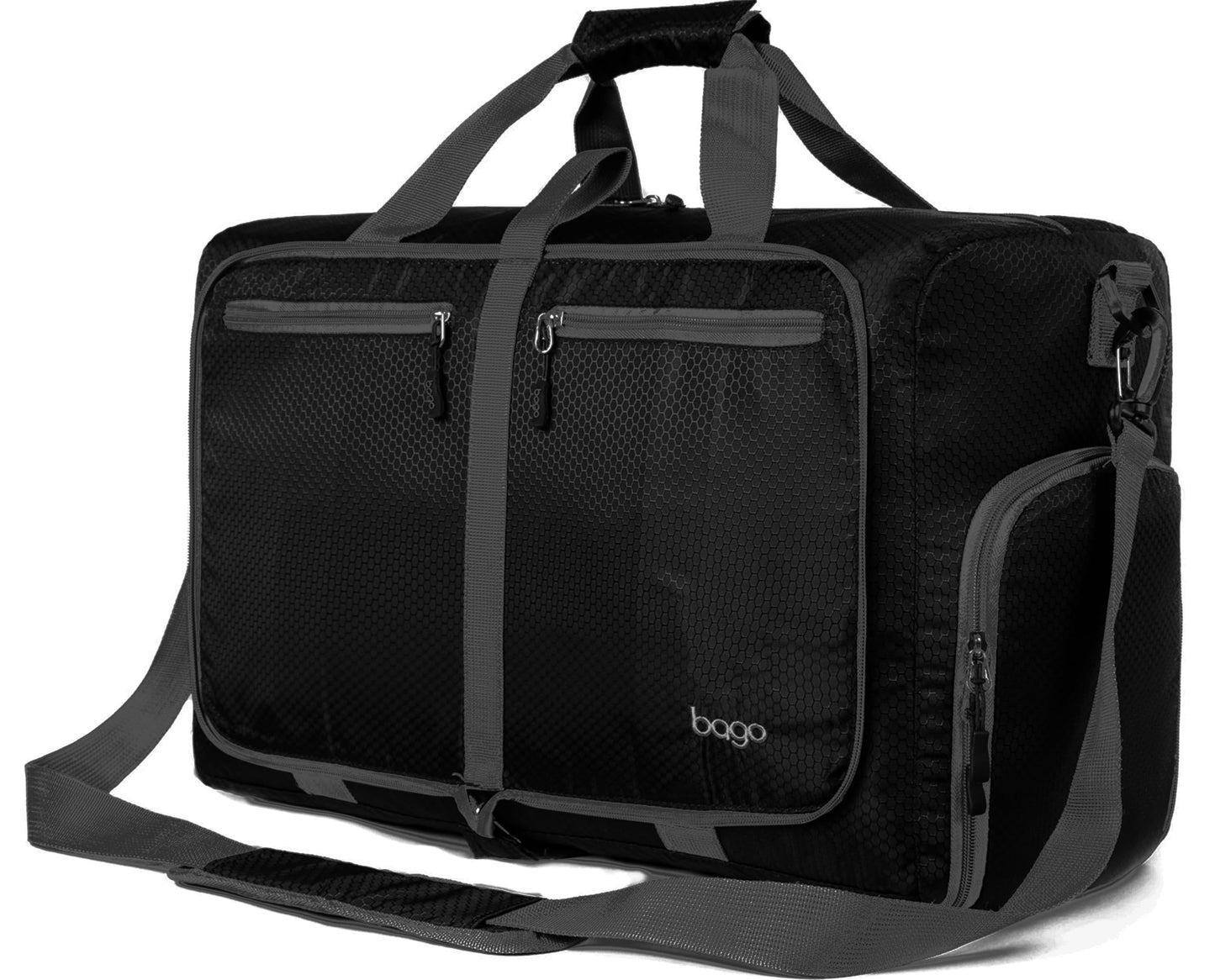 Bago Foldable Duffel Bags for Traveling Women & Men - 40L Sports Packable Duffle Bag for Travel with Shoe Compartment - Water Repellant, Heavy Duty, Lightweight Folding & Collapsible (SnowPink)