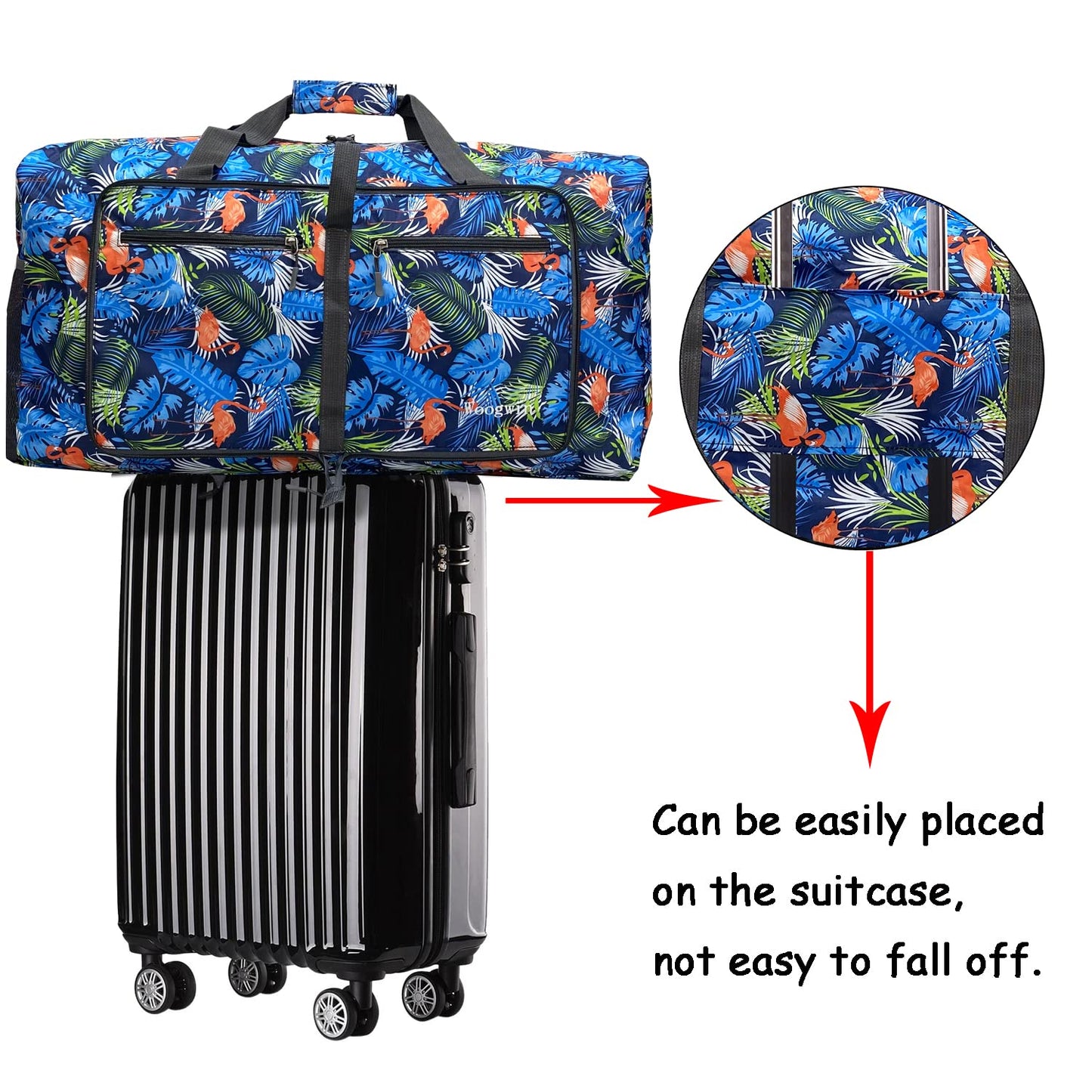 Woogwin Travel Duffel Bag Large Foldable Waterproof Overnight Bag for Beach Swim Bags Pool Sports Gym