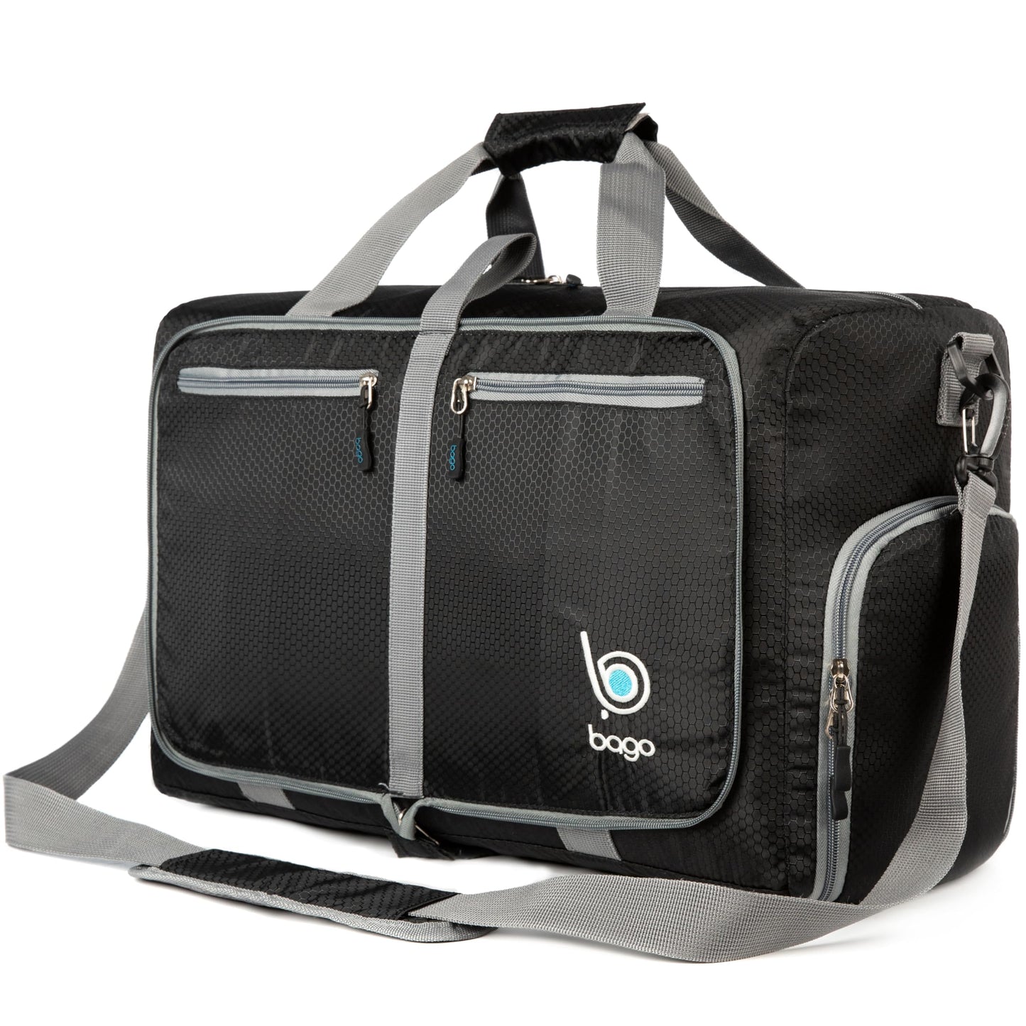 Bago Foldable Duffel Bags for Traveling Women & Men - 40L Sports Packable Duffle Bag for Travel with Shoe Compartment - Water Repellant, Heavy Duty, Lightweight Folding & Collapsible (SnowPink)