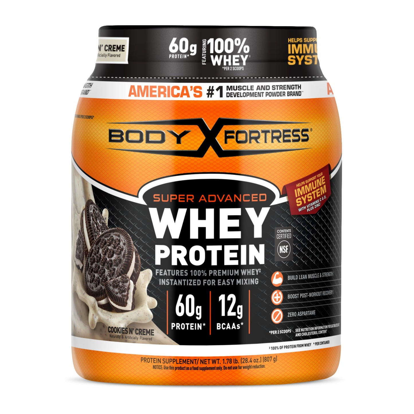 Body Fortress 100% Whey, Premium Protein Powder, Chocolate, 1.78lbs