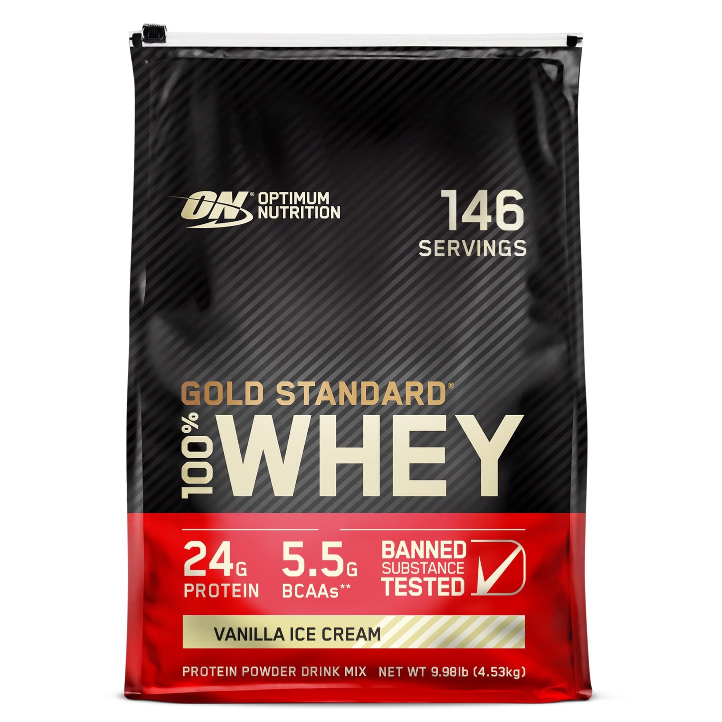 Optimum Nutrition Gold Standard 100% Whey Protein Powder, Vanilla Ice Cream, 1 Pound (Pack of 1)