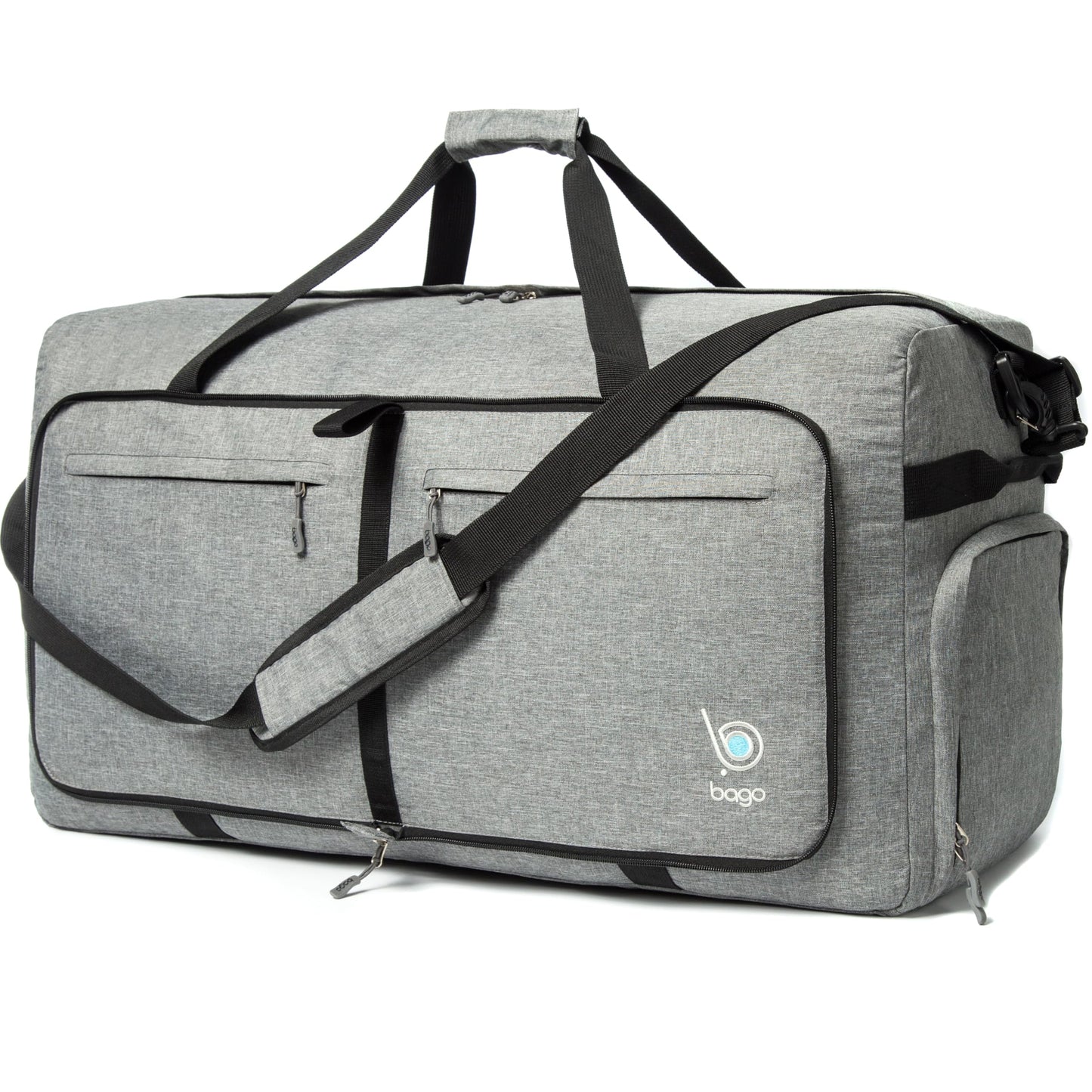 Bago Foldable Duffel Bags for Traveling Women & Men - 40L Sports Packable Duffle Bag for Travel with Shoe Compartment - Water Repellant, Heavy Duty, Lightweight Folding & Collapsible (SnowPink)