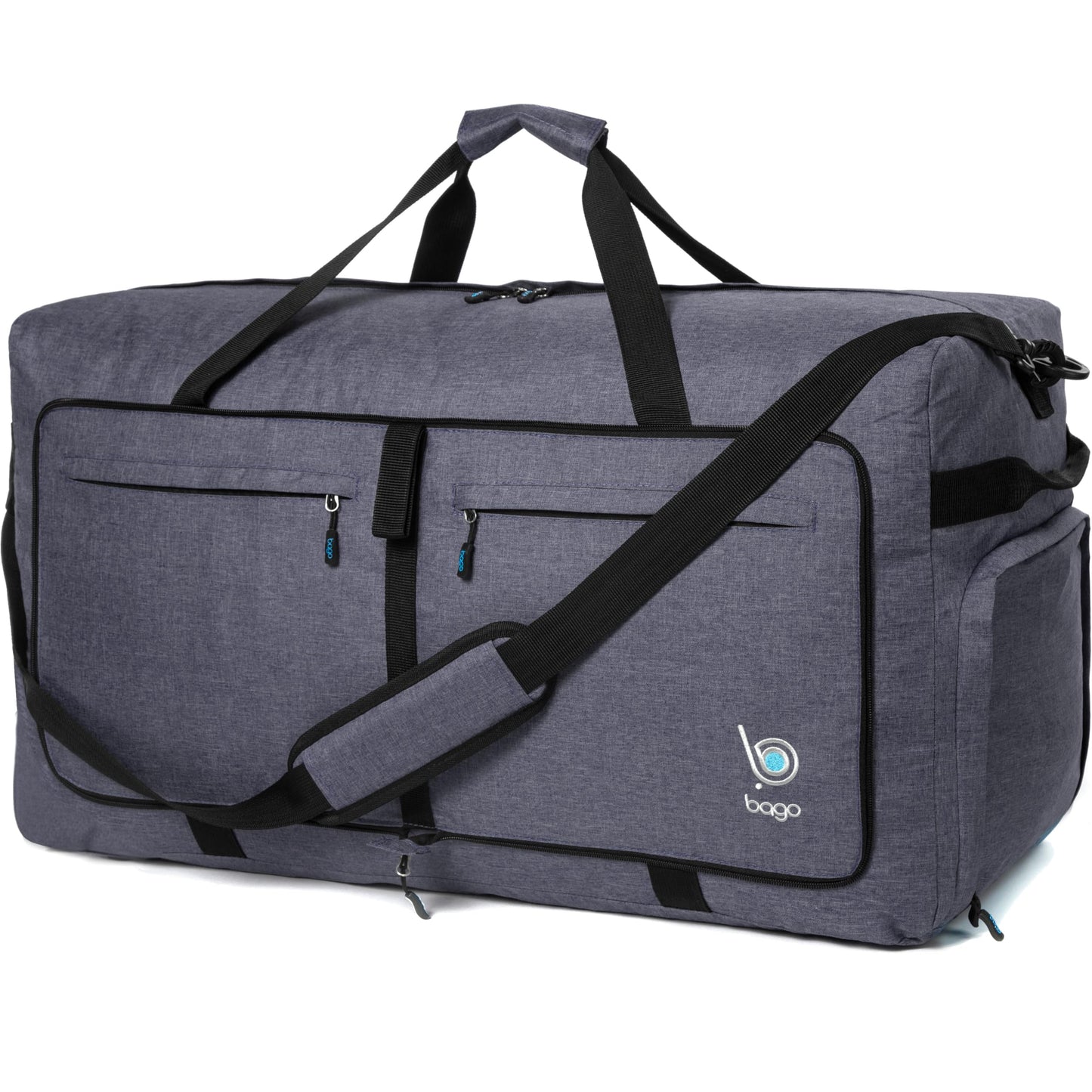 Bago Foldable Duffel Bags for Traveling Women & Men - 40L Sports Packable Duffle Bag for Travel with Shoe Compartment - Water Repellant, Heavy Duty, Lightweight Folding & Collapsible (SnowPink)