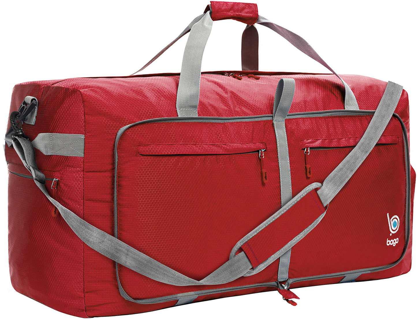 Bago Foldable Duffel Bags for Traveling Women & Men - 40L Sports Packable Duffle Bag for Travel with Shoe Compartment - Water Repellant, Heavy Duty, Lightweight Folding & Collapsible (SnowPink)